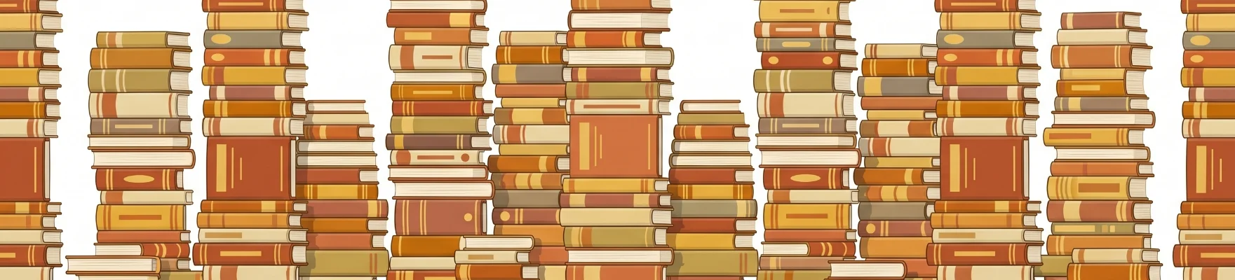 Decorative border of stacked books